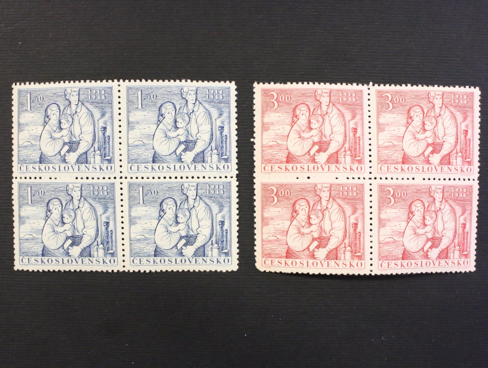 zn. č. 490-491 ve čtyřbloku, 30. výročí vzniku Československa