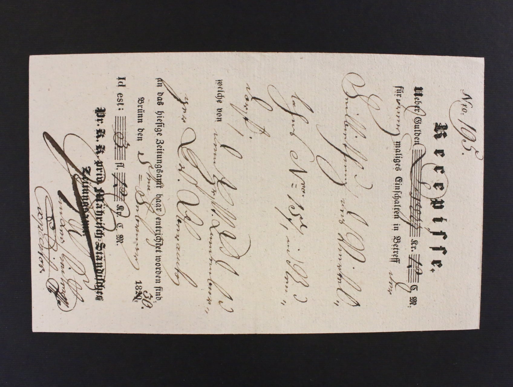 Recepis z r. 1830