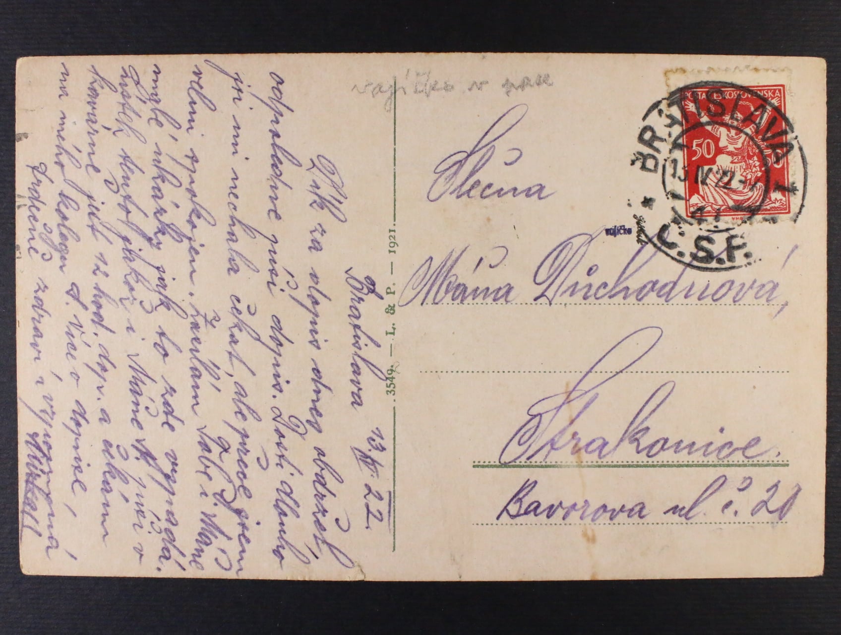 Zn. č. 155 DV (vajíčko),prošlá na pohlednici