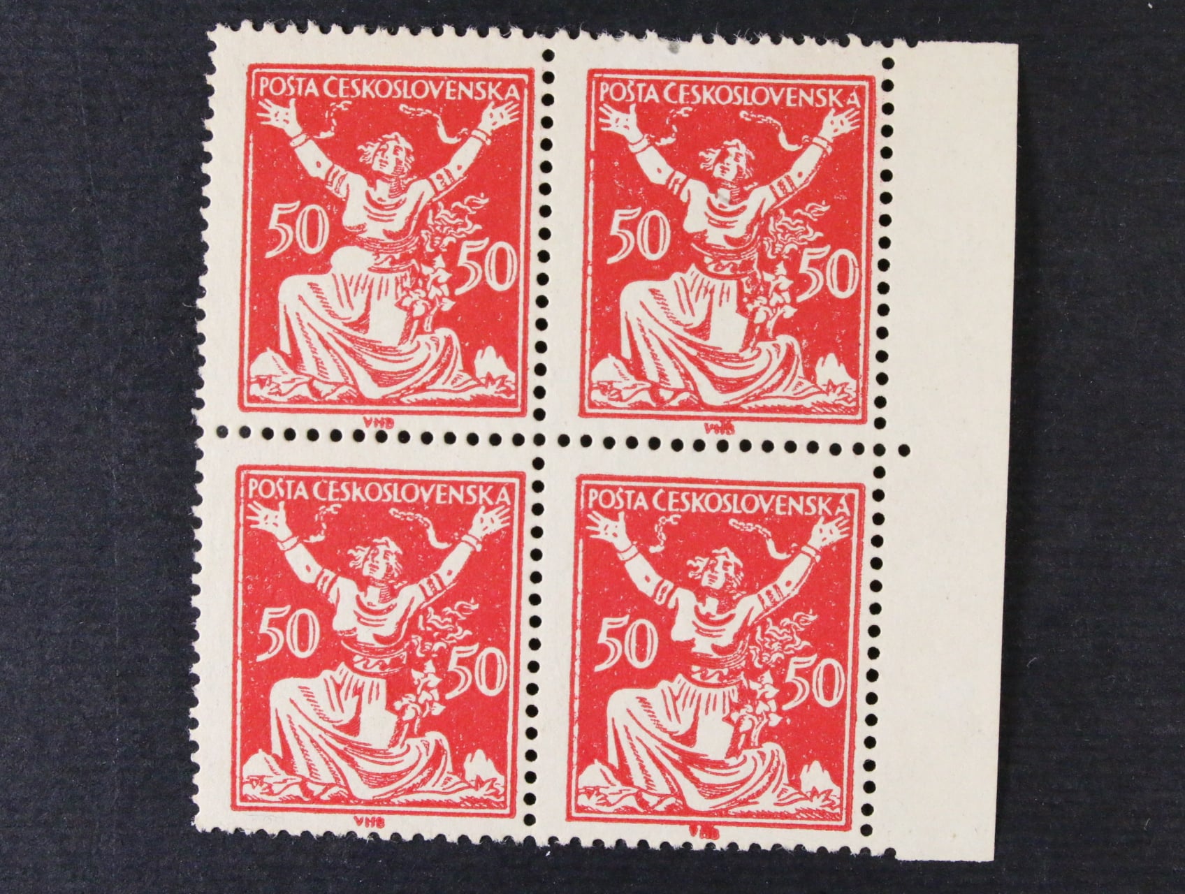 Zn. č. 155 DV (vajíčko), krajový čtyřblok