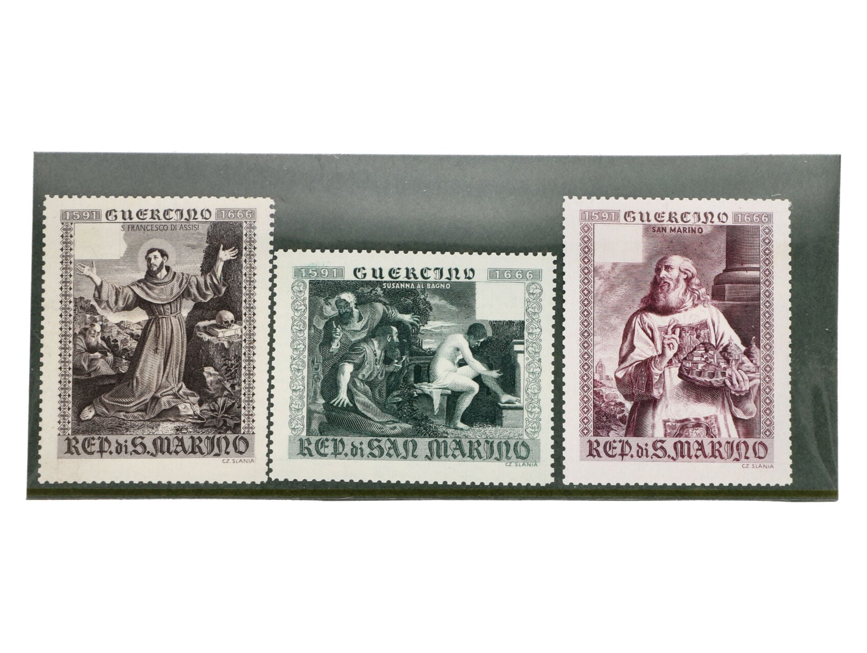ZT nepřijatých známek od Czeslawa Slanie k 300tému výročí úmrtí malíře Giovanni Francesko Barbieriho (vydané zn. Mi. č. 887)