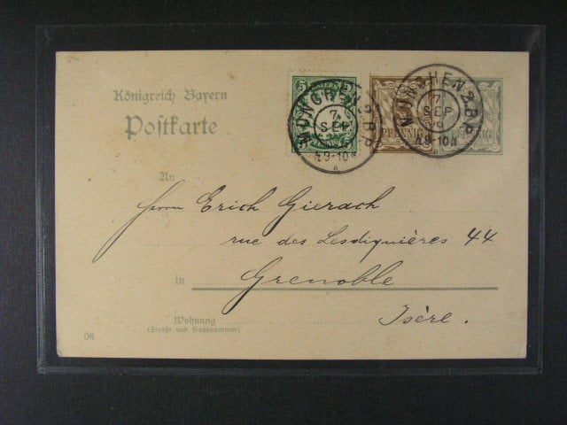 Bavorsko - celina Mi. P č. 78/04 dofrank. do Grenoblu s pod. raz. MÜNCHEN 2.B.P. 7.SEP.06 + přích. raz., dobrá kvalita