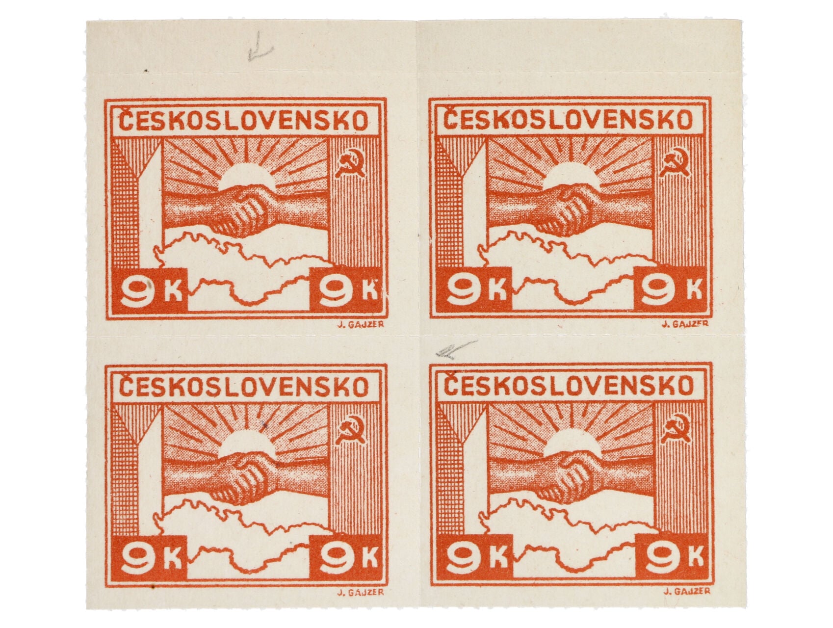 357 4blok, 2x vynechaný perf. otvor