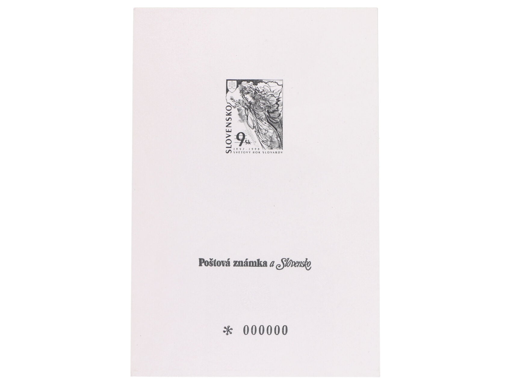 PT 20 - reliefní otisk statní znak SR, anulát, černá