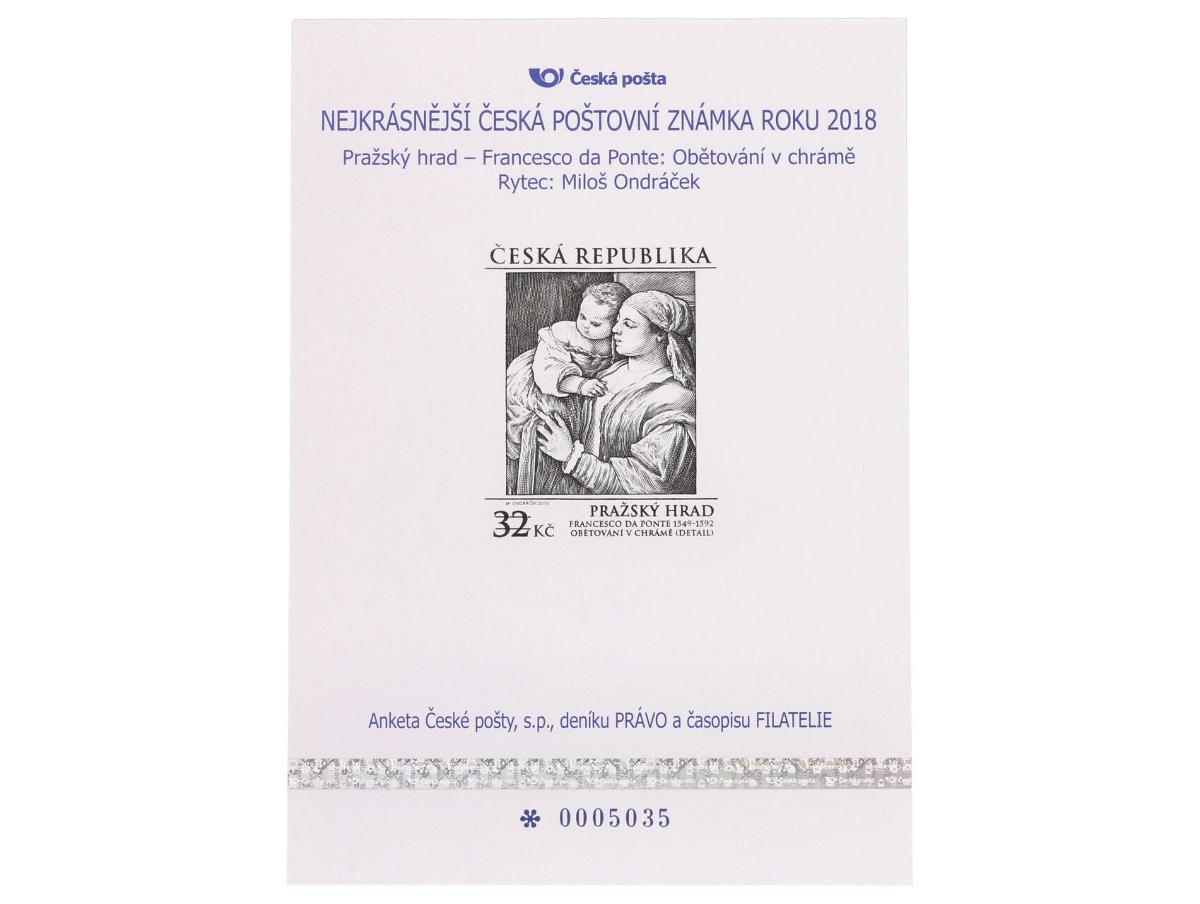 AČP 25 - List s otiskem rytiny zn. 980