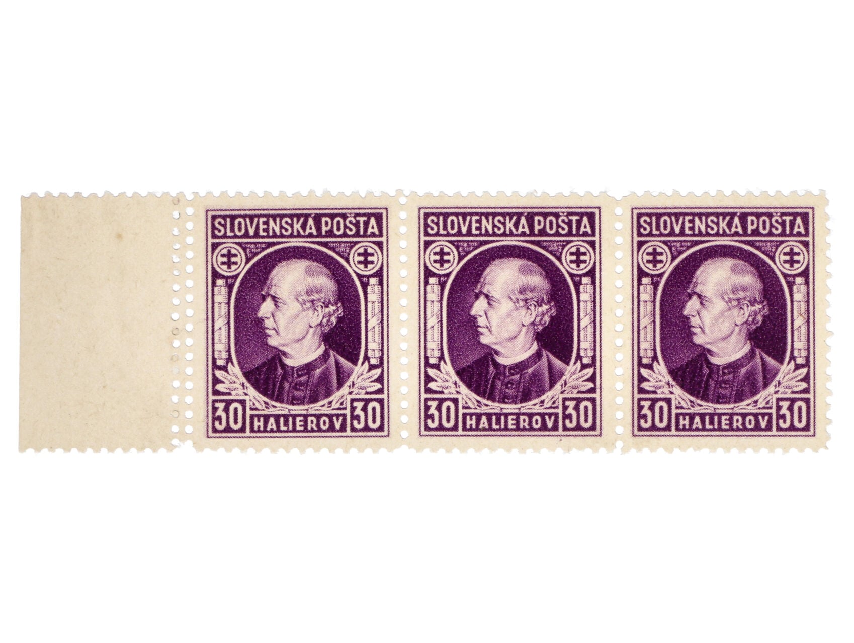 Zn. 28A 3-páska VV, dvojitá perforace, bez lepu