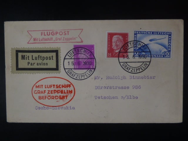 Zeppelinova letecká pošta 1930 - dopis "LUFTSCHIFF GRAF ZEPPELIN"