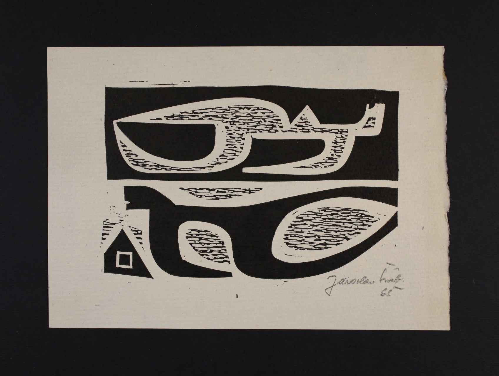 Šváb Jaroslav - grafický list o rozm. 135 x 190 mm z r. 1965 signovaný autorem