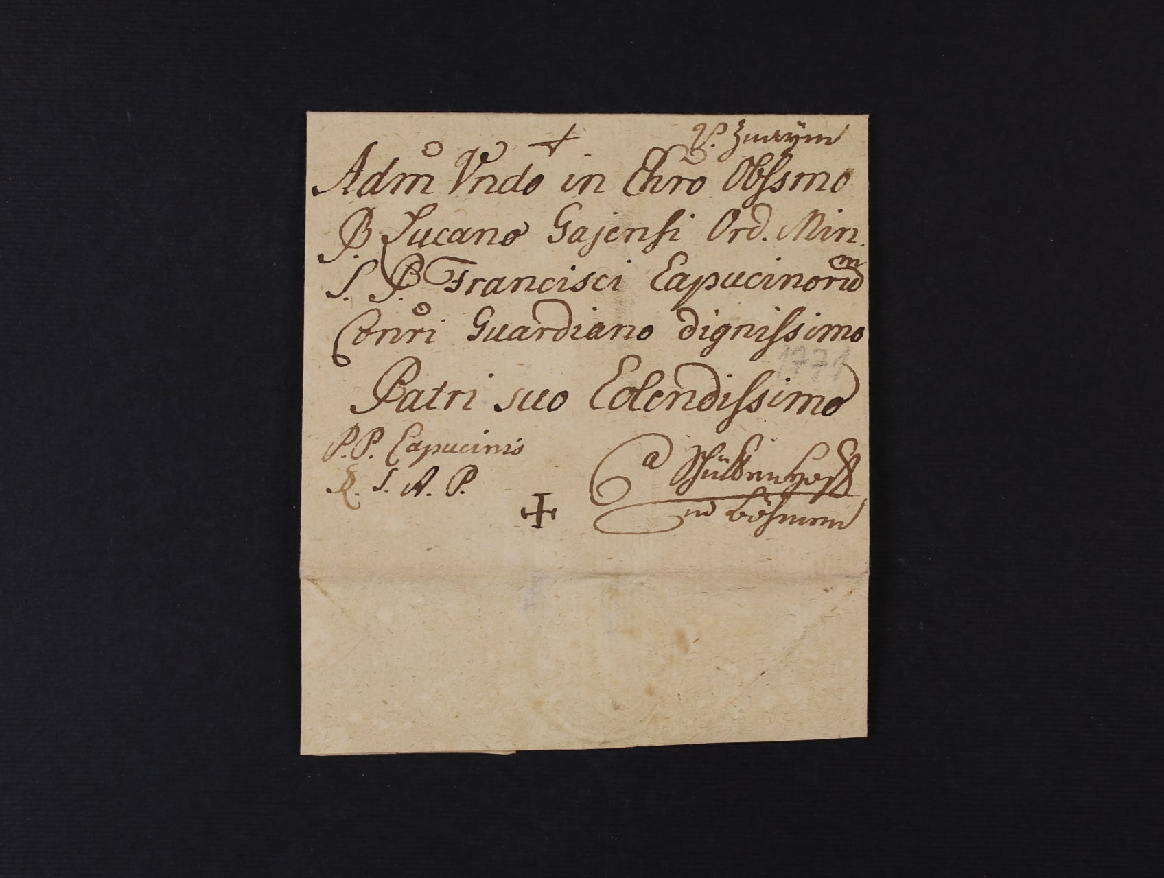 skl. církevní dopis z r. 1771 se zdvořilostní adresou v latině