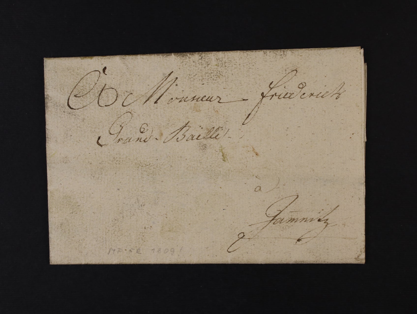skl. vojenský dopis z 15.9.1809 (2. tažení Napoleona na Vídeň) do ležení "Jamnitz" (Jemnice), na zadní str. neporušená pečeť, velmi zajímavé, vzácné