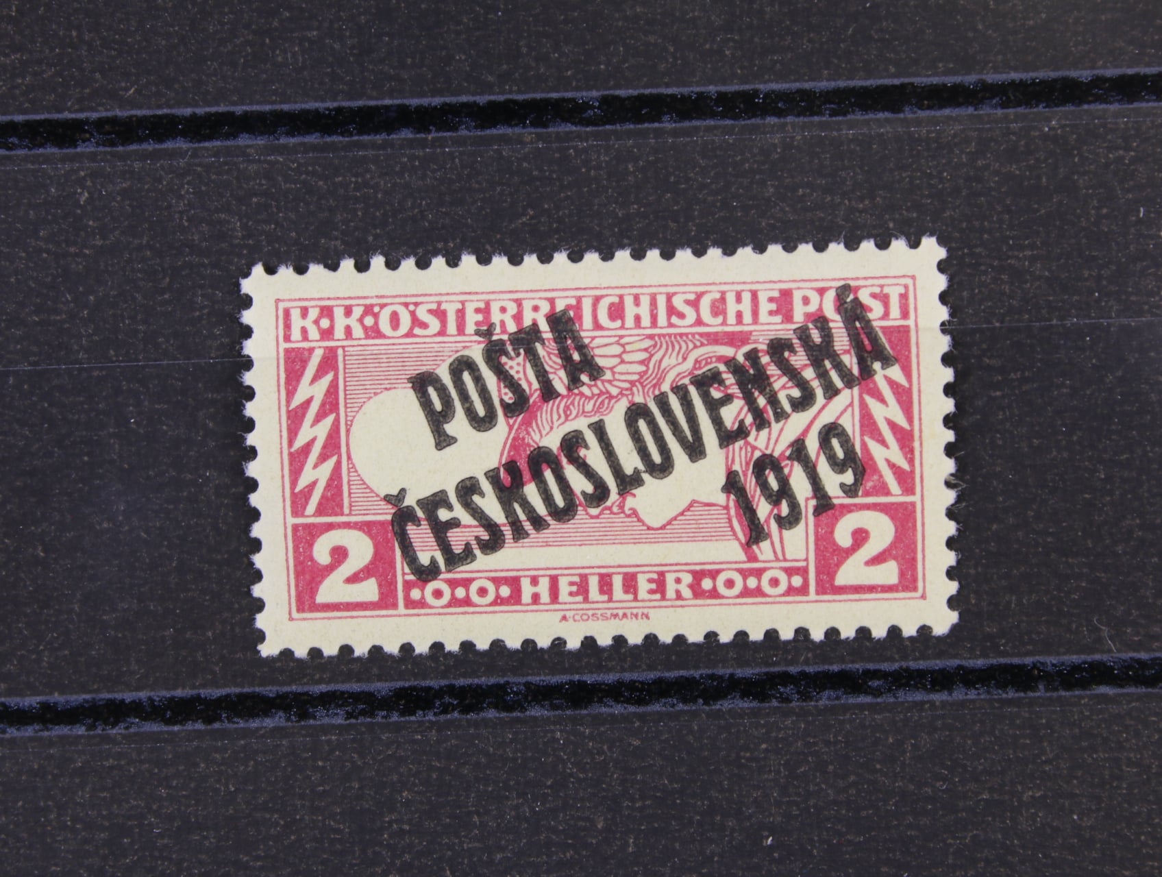 zn. č. 57A a) černý přetisk, zk. Gilbert