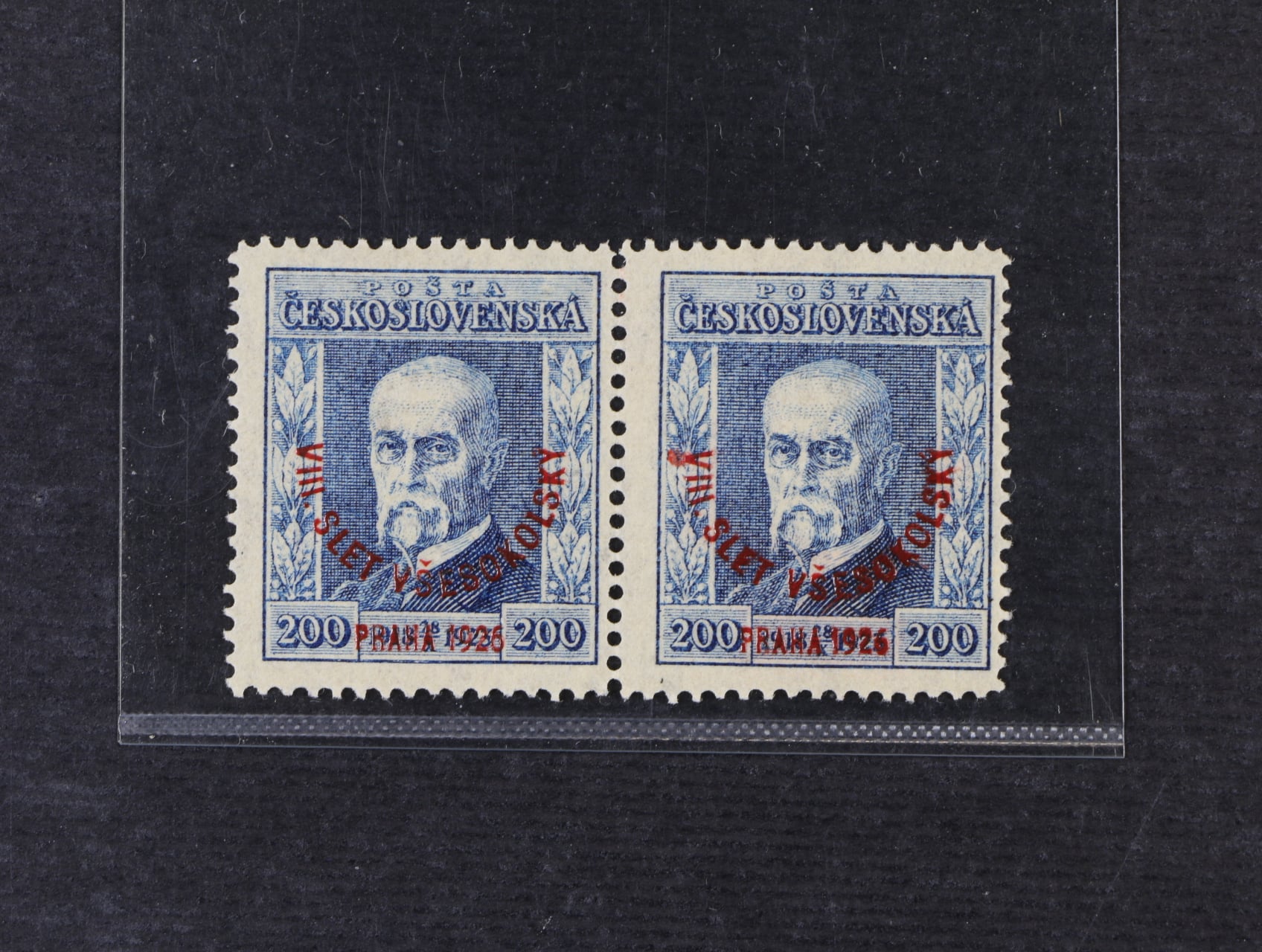 zn. č. 185, pr. 8, ve vodorovné dvoupásce, zk. Karásek, velmi dobrá kvalita