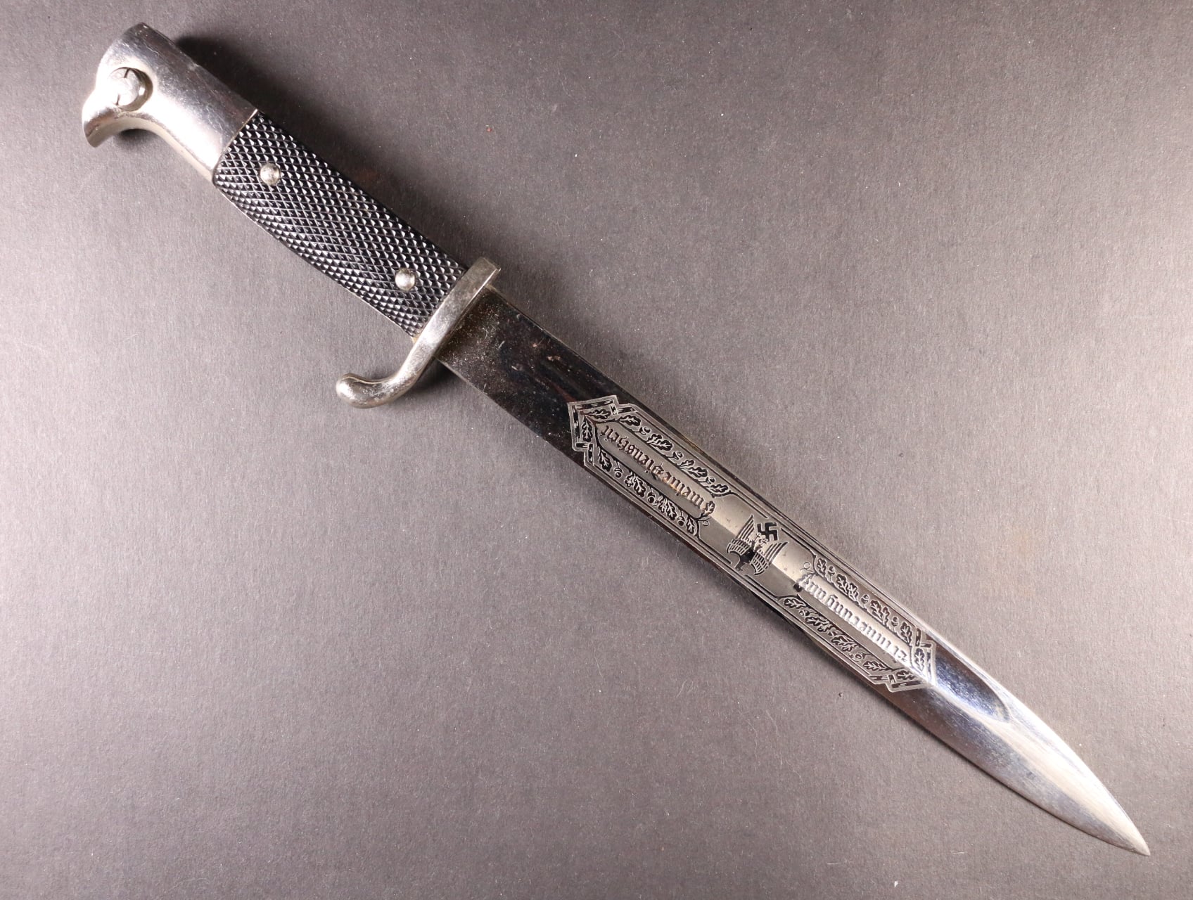 Vycházkový bodák KS 1898, se zdobenou čepelí, 245 mm, Zur Erinnerung an meine Dienstzeit, výrobce Alcoso SOLINGEN
