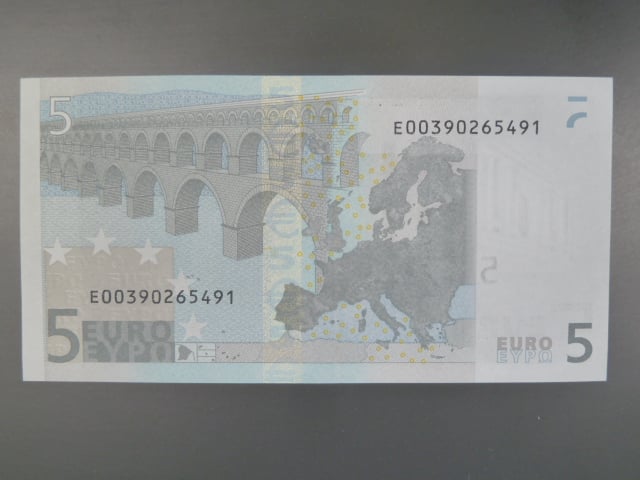 5 Euro 2002 série E, podpis Jeana-Clauda Tricheta, E010 tiskárna F. C. Oberthur, Francie