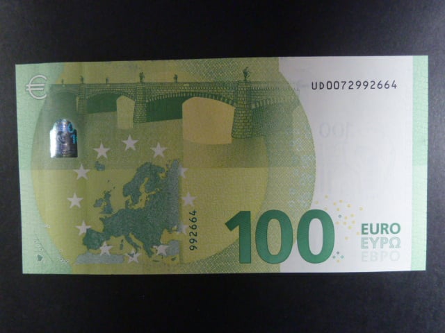 100 Euro 2019 s.UD, Francie podpis Mario Draghi, U003