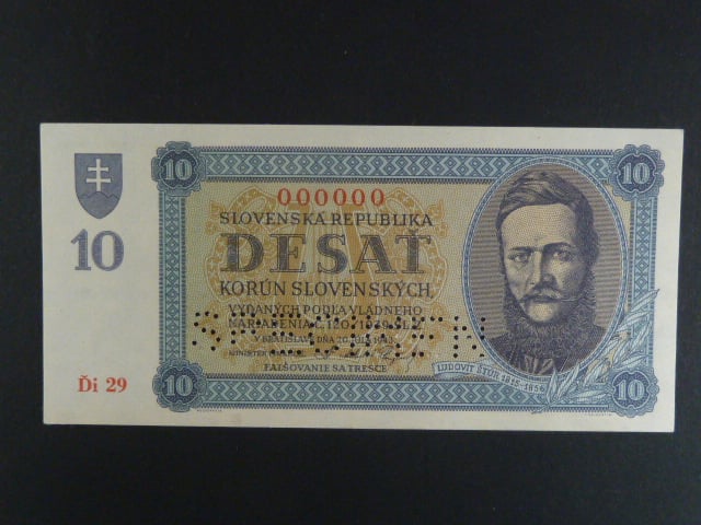 10 Ks 20.7.1943 serie Ďi 29, 1x perf. SPECIMEN, anulát, Ba. 54