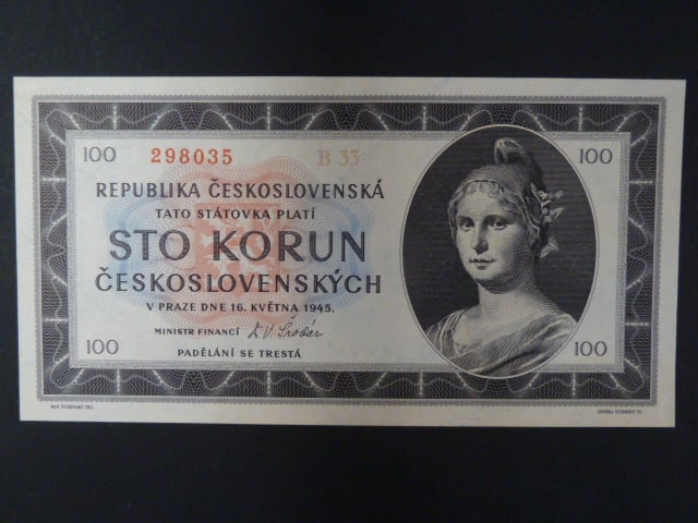 100 Kčs 1945 série B 33