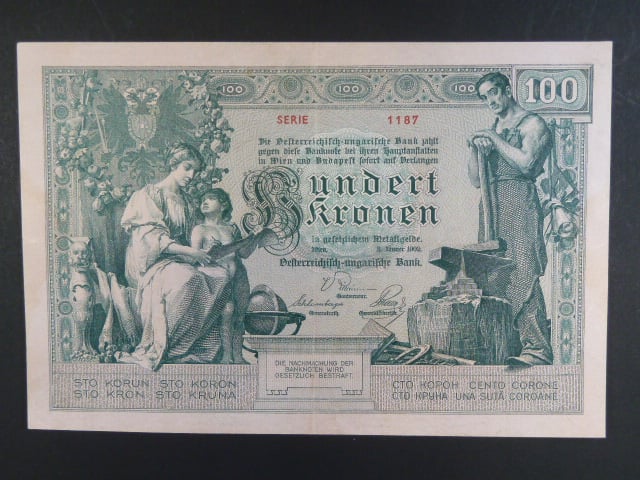 100 K 2.1.1902 série 1187, krásná zachovalost