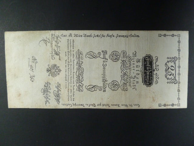 25 Gulden 1.8.1796, Ri. 25, spodní část reparovaná, mimořádně vzácný
