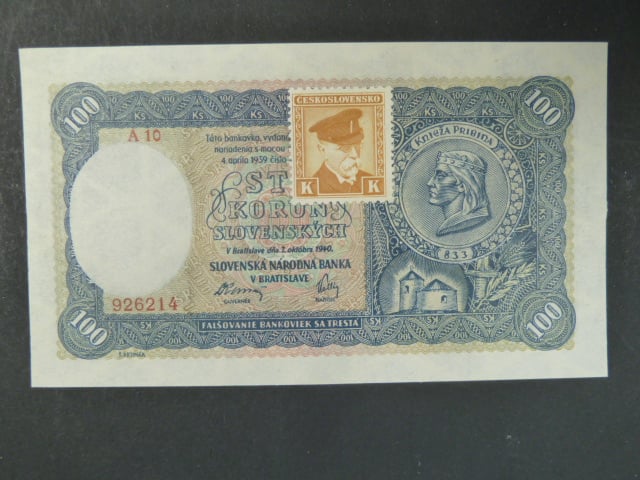 100 Ks 7.10.1940 II.vydání, kolkovaná série A10