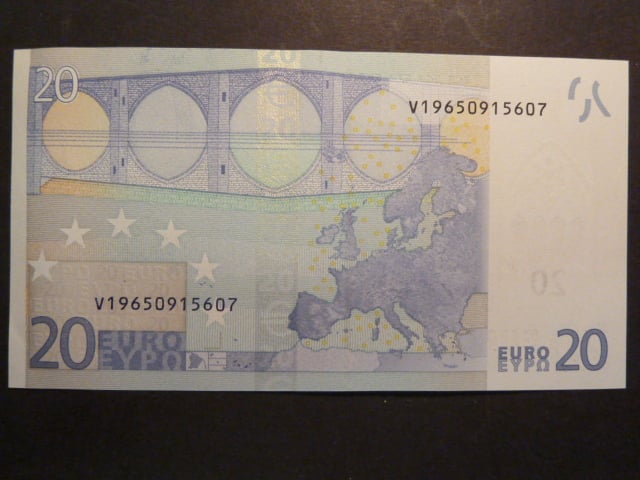 20 Euro 2002 s.V, Španělsko, podpis Jeana-Clauda Tricheta, M017 tiskárna  Fábrica Nacional de Moneda , Španělsko