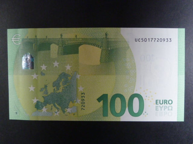 100 Euro 2019 s.UC, Francie podpis Mario Draghi, U002