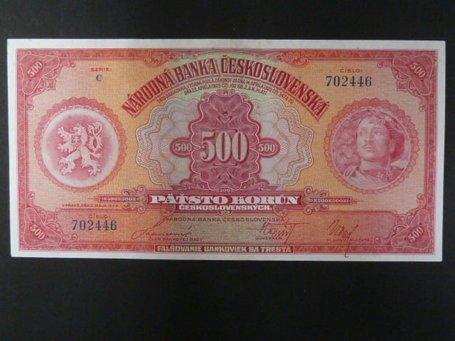 500 Kč 2.5.1929 , serie C