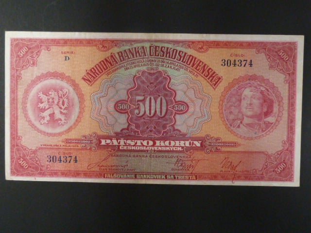 500 Kč 2.5.1929 série D, Ba. 23c