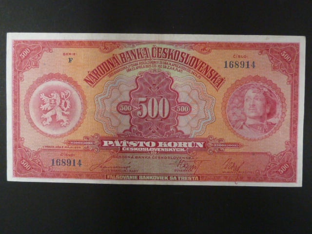 500 Kč 2.5.1929 série F, Ba. 23c