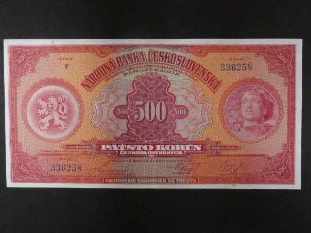 500 Kč 2.5.1929 , serie F
