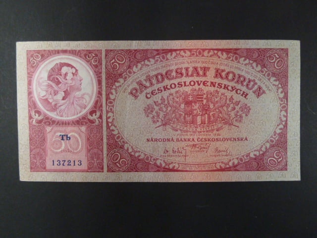 50 Kč 1.10.1929, serie Tb