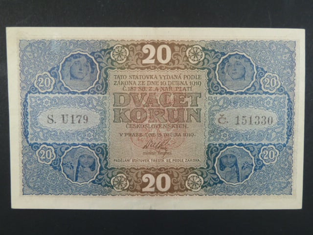 20 Kč 15.4.1919, serie U 179