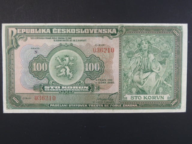 100 Kč 14.1.1920 serie N