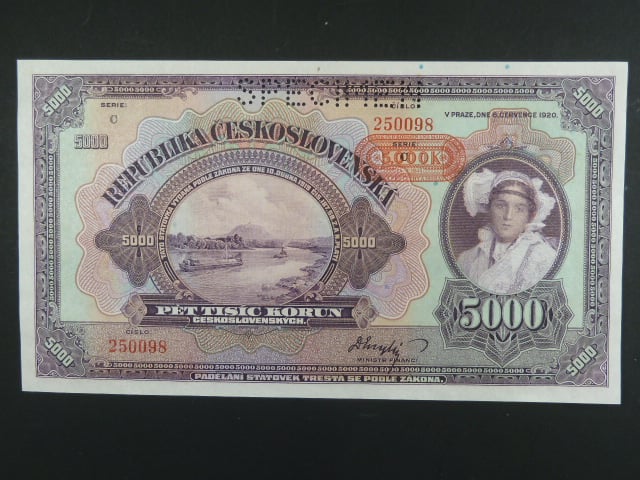 5000 K 25.10.1943, serie C Nevydaná, perf., specimen