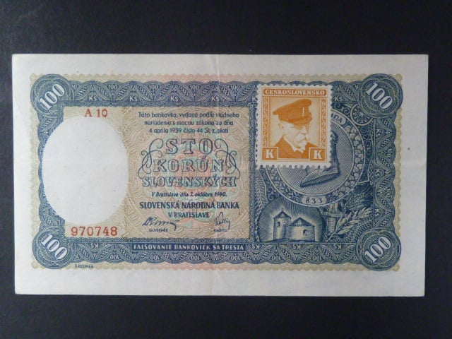 100 Ks 7.10.1940 II.vydání, kolkovaná série A10