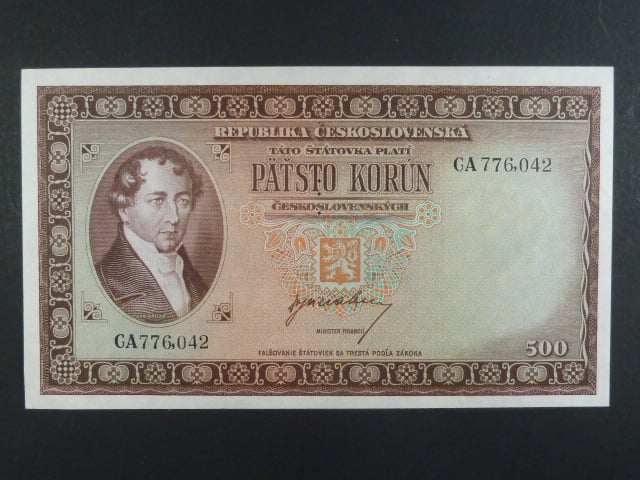 500 Kčs 1945 s.CA, perf. 3md