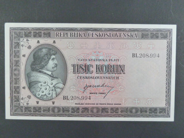 1000 Kčs 1945 série BL