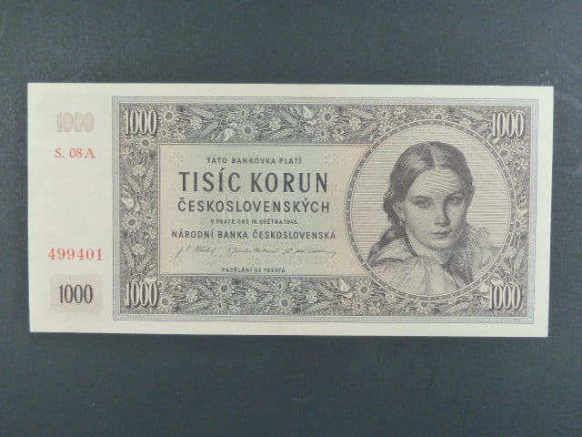 1000 Kčs 16.5.1945 série A 08