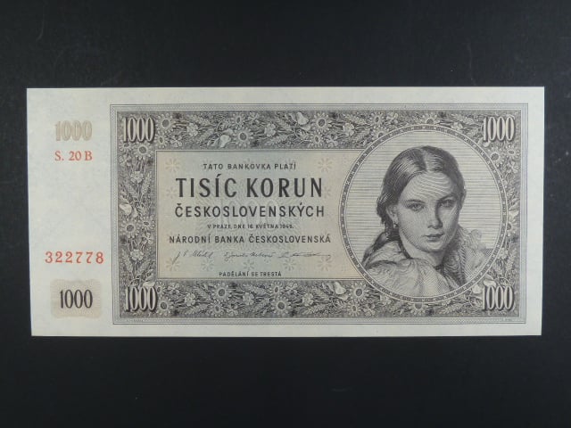 1000 Kčs 16.5.1945 série B 20