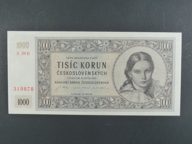 1000 Kčs 16.5.1945 série B 09