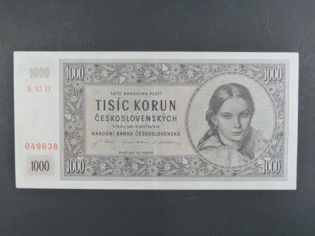 1000 Kčs 16.5.1945 série D 12