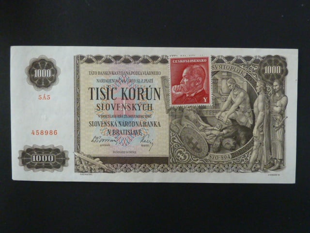1000 Ks 25.11.1940, kolkovaná série 5Á5