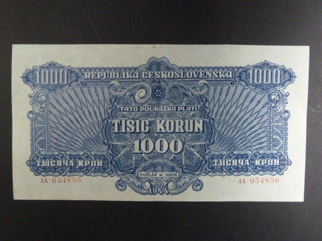 1000 K 1944 série AA, ve velmi dobrém stavu,  Ba. 61, Pi. 50a