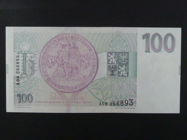 100 Kc 1993 s. A 08, Baj. CZ 5