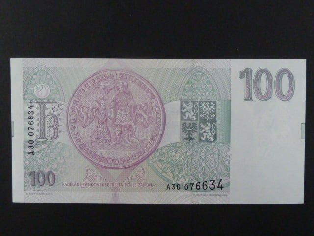 100 Kc 1993 s. A 30, Baj. CZ 5