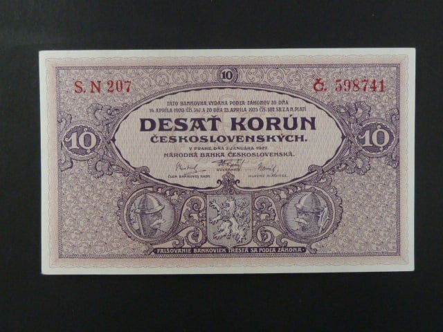 10 Kčs 2.1.1927 série N 207
