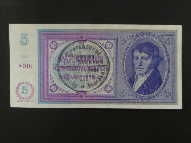 5 K 1938 série A 018, ruční přetisk