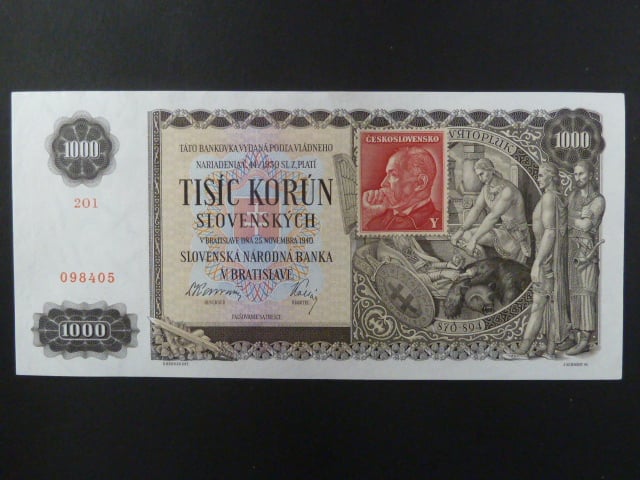 1000 Ks 25.11.1940, kolkovaná série 2O1