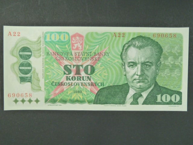 100 Kčs 1989 s. A 22