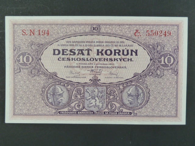 10 Kčs 2.1.1927 série N 194